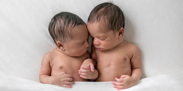 Newborn twins Holding Hands, Grayson, GA  Studio