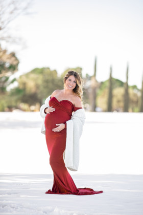 Sew Trendy Accessories Red Maternity Gown, West Texas Photographer