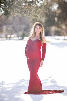 Sew Trendy Accessories Red Maternity Gown, West Texas Photographer
