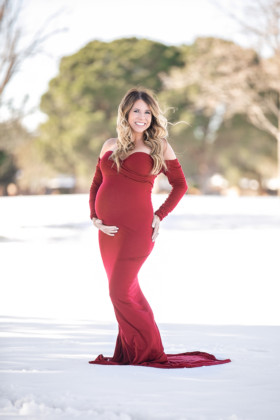 Sew Trendy Accessories Red Maternity Gown, West Texas Photographer